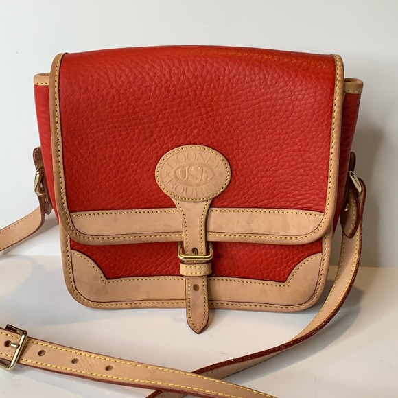 Dooney & Bourke Handbags - Dooney & Bourke red leather satchel crossbody bag
